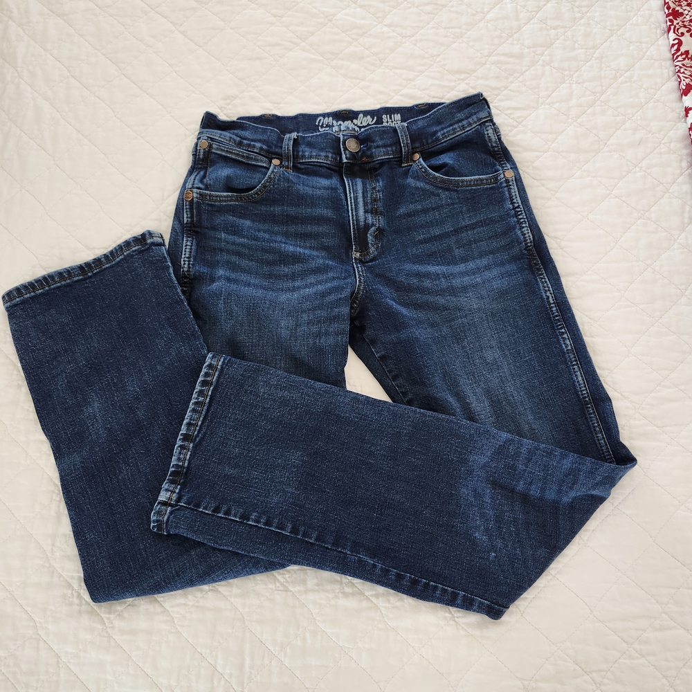 Men's Wrangler Retro Dark Wash Slim Boot Jeans, Size 30x32, Like New